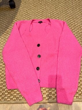 Rails. Pink V-Neck Button Sweater Cardigan